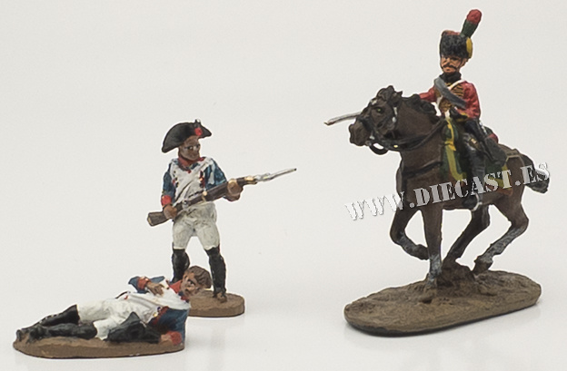 2 soldados a pie + soldado a caballo, 1:60, Del Prado 