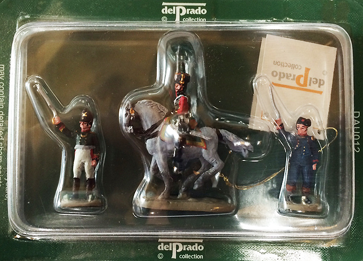 2 soldados de infantería y 1 montado a caballo, 1:60, Del Prado 