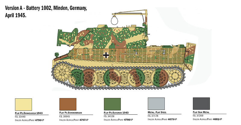 38 cm RW 61 auf Sturmmorser Tiger, ejército alemán, 2ª Guerra Mundial, 1:35, Italeri 