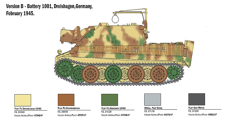 38 cm RW 61 auf Sturmmorser Tiger, ejército alemán, 2ª Guerra Mundial, 1:35, Italeri 