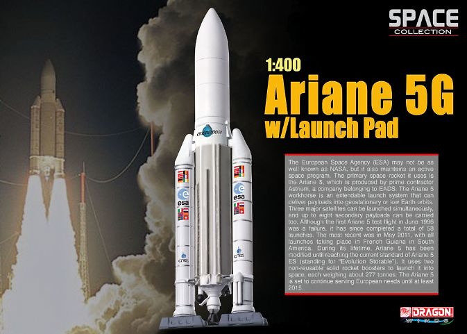 Ariane 5G con lanzadera, Aegencia Europea del Espacio, 1:400, Dragon Space Collection 