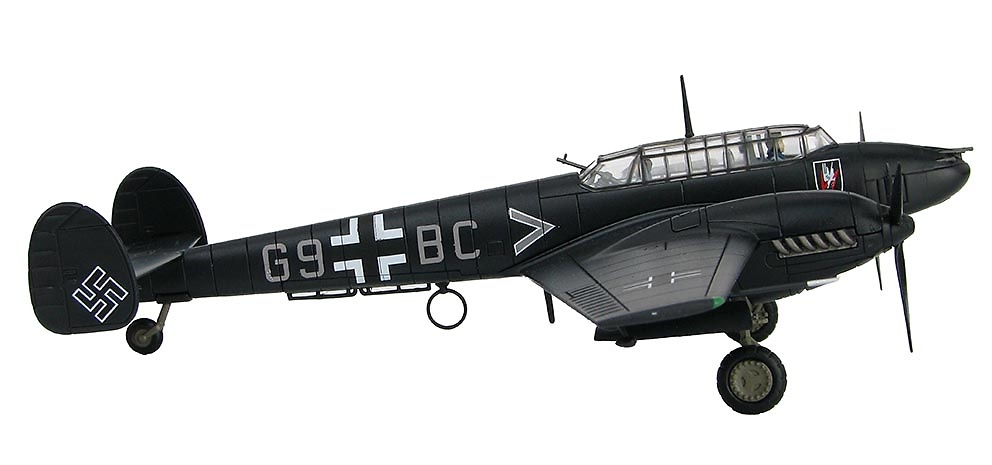 BF 110E-2 G9+BC, Oblt. Uellenbeck, II/NJG1, primavera de 1942, 1:72, Hobby Master 