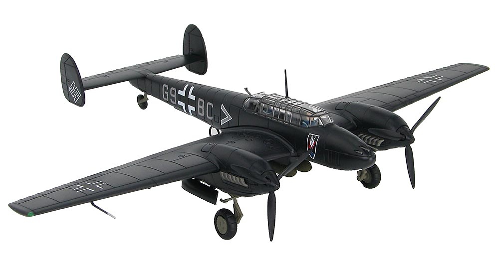 BF 110E-2 G9+BC, Oblt. Uellenbeck, II/NJG1, primavera de 1942, 1:72, Hobby Master 