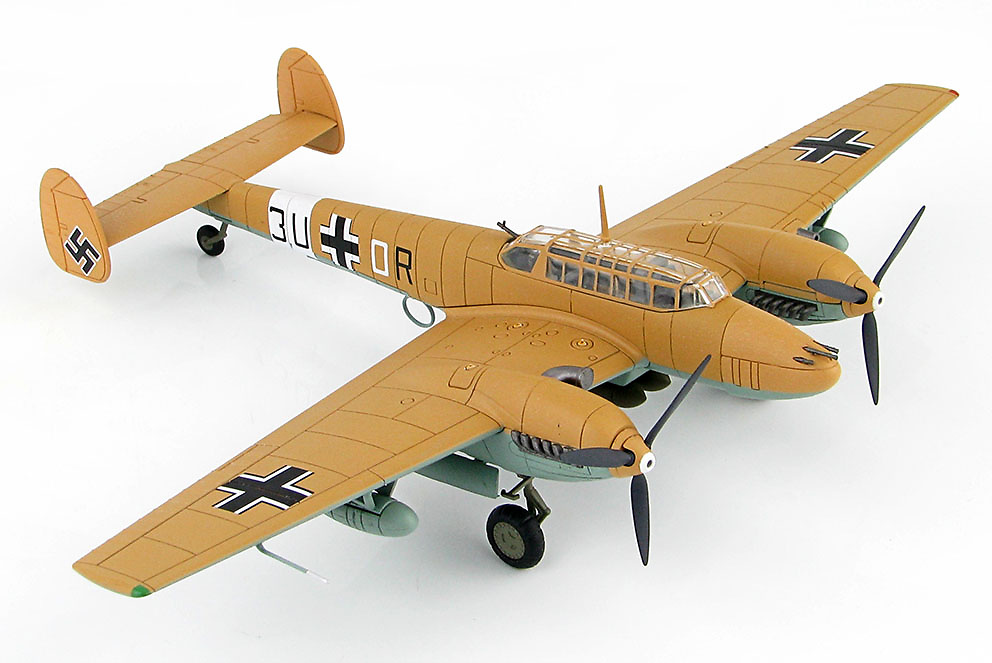BF 110E-2 Trop 3U+OR, 7./ZG 26, Libia, 1942, 1:72, Hobby Master 