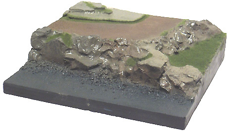 Base plana con camino en curva, en plástico, para pintar, 1:72, Mark Model 