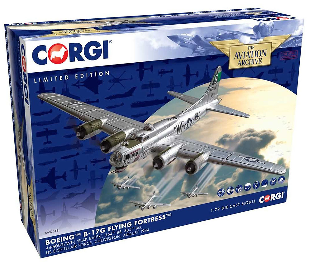 Boeing B-17G Flying Fortress 44-6009 ‘Flak Eater’, USAAF 8th Air Force, Agosto, 1944, 1:72, Corgi 