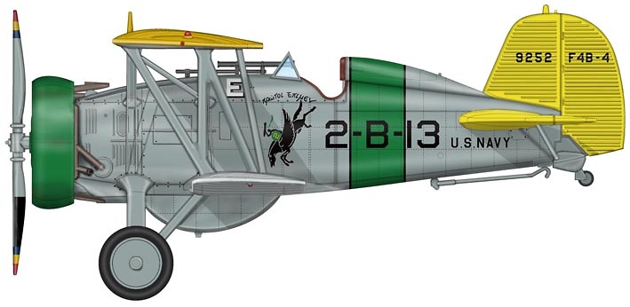 Boeing F4B-4 VB-2, 2-B-13, Section Five Leader, 1930s, 1:48, Hobby Master 