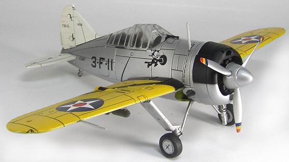 Brewster F2A-2 Buffalo, USN VF-3, 3-F-11, USS Saratoga, 1:48, Hobby Master 