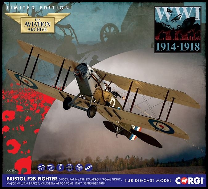 Bristol F2B Fighter D-8063, Escuadrón Nº139 RAF, Villaverla, Italia, Sept 1918., 1:48, Corgi 