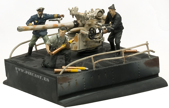 Cañón 88 mm. Submarino alemán U-Boat, tipo VIIc., 1:32, Planeta Agostini 