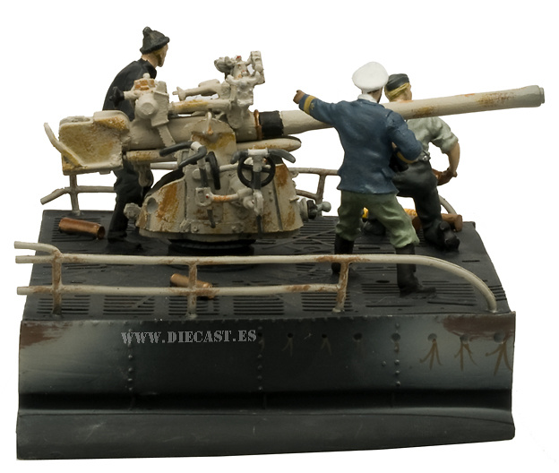 Cañón 88 mm. Submarino alemán U-Boat, tipo VIIc., 1:32, Planeta Agostini 