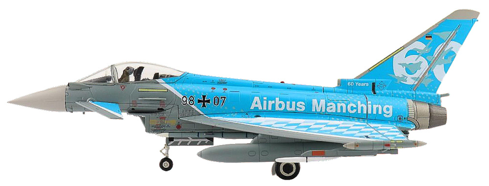 EF-2000 “60 Years Airbus Manching” 98+07, Luftwaffe, Septiembre, 2022, 1:72, Hobby Master 