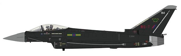 Eurofighter Typhoon FGR.Mk 4, Escuadrón 9 de la RAF, ZJ914 Aggressor, Lossiemouth, Escocia, 2020, 1:72, Hobby Master 