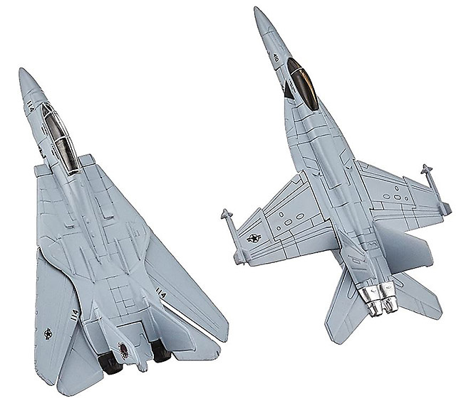 F-14 Tomcat de Maverick y Goose (Top Gun 1986) + F/A-18 Super Hornet de Rooster (Top Gun 2020) , 1:170,Corgi 