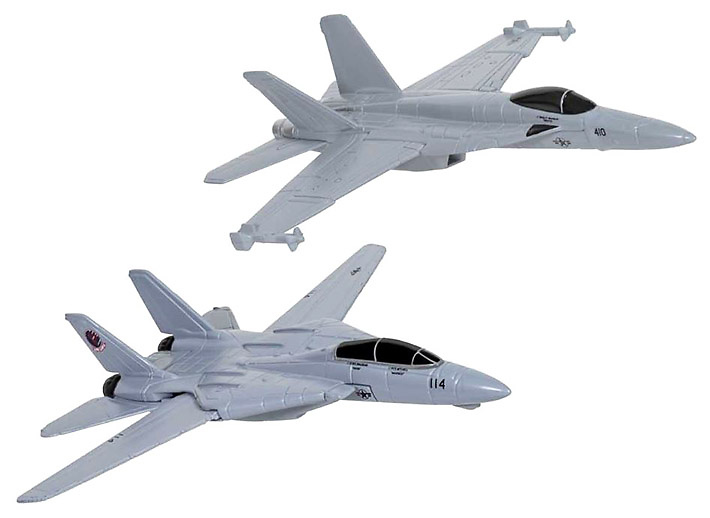 F-14 Tomcat de Maverick y Goose (Top Gun 1986) + F/A-18 Super Hornet de Rooster (Top Gun 2020) , 1:170,Corgi 