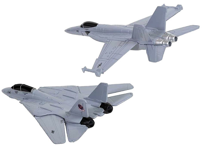 F-14 Tomcat de Maverick y Goose (Top Gun 1986) + F/A-18 Super Hornet de Rooster (Top Gun 2020) , 1:170,Corgi 