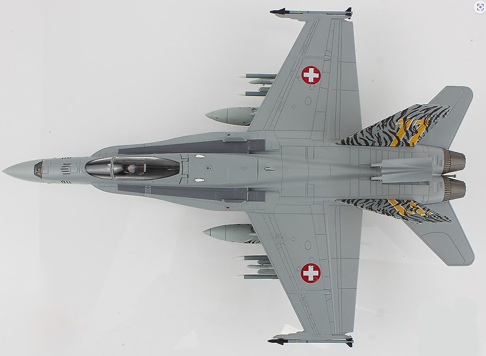 F/A-18C Hornet Fuerza Aérea Suiza 11 Staffel Tigers, Francia, OTAN Tiger Meet 2003, 1:72, Hobby Master 