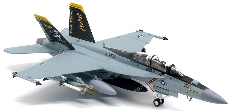 F/A-18F Super Hornet, US Navy, VFA-103 Jolly Rogers 75th Anniversary, 2018, 1:72, JC Wings 