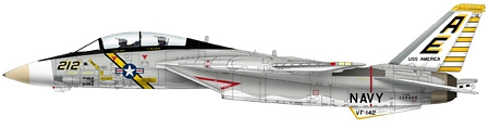 Grumman F-14A Tomcat VF-142 Ghostriders, 1:72, Calibre Wings 