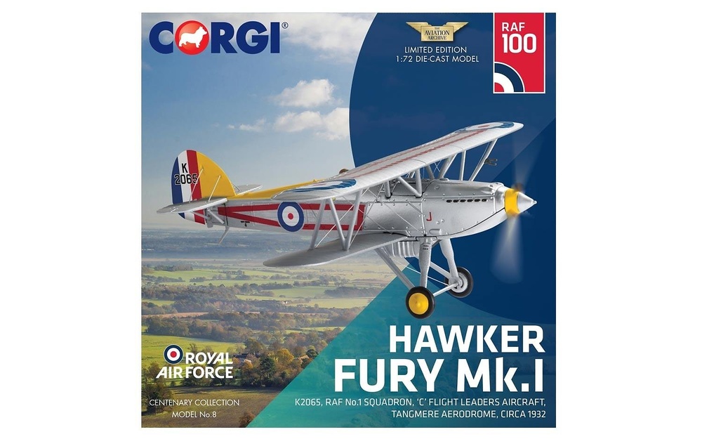Hawker Fury Mk.I, K2065, RAF No.1 Squadron, circa 19321:72, Corgi 