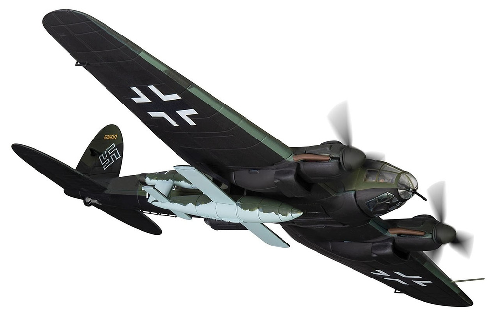 Heinkel He-111H-16 A1 + HK, 2./KG53, unidad Air Launch V-1 Flying Bomb, finales de 1944, 1:72, Corgi 