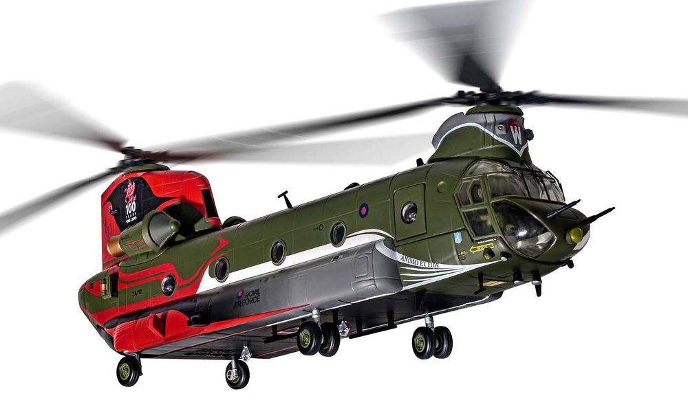 Helicóptero Boeing Chinook HC.4 ZA712, RAF No.18 (B) Squadron, 100 Años de la RAF, 1:72, Corgi 
