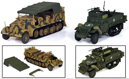 Iron Horses, Dual Pack, US M3A3 Halftrack & German Sd.Kfz. 7, 1:32, 21st Century Toys 