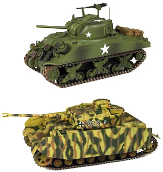 Iron Horses, Dual Pack, US M4 Sherman & German Panzer IV, 1:32, 21st Century Toys 