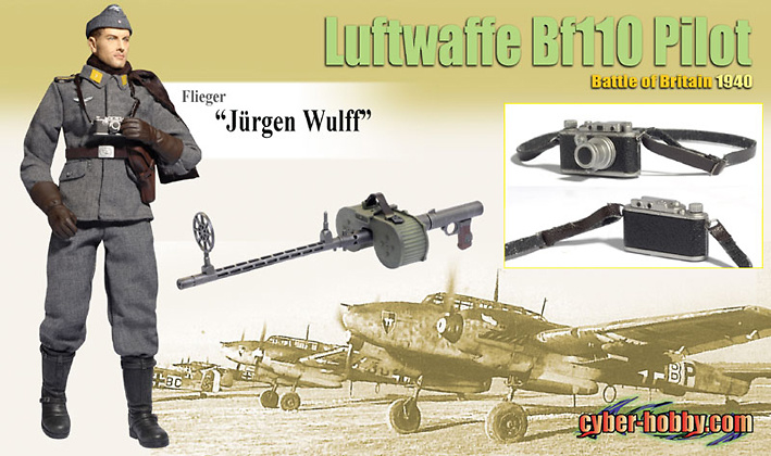 Jürgen Wulff (Flieger), Luftwaffe Bf110 Pilot, Battle of BritaIn 1940, 1:6, Dragon Figures 