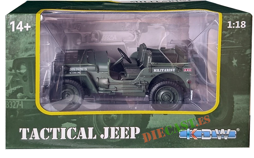 Jeep Willys MB, Segunda GM, Ejército USA, 1:18, KDW 