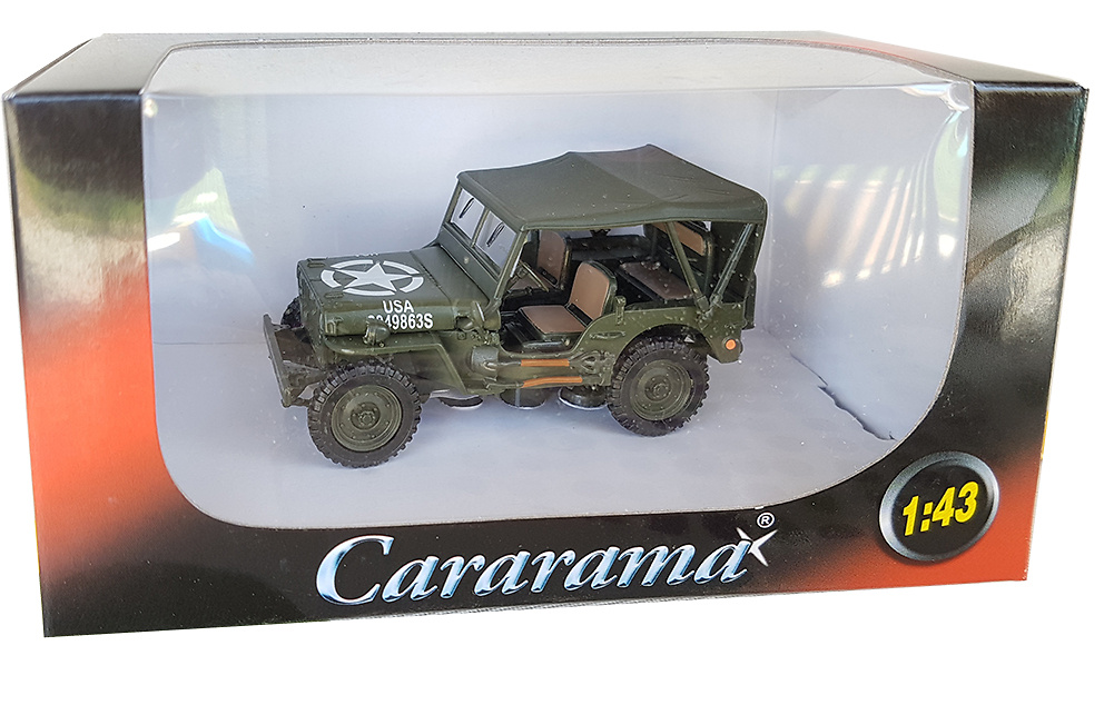 Jeep Willys con capota de lona, 1:43, Cararama 