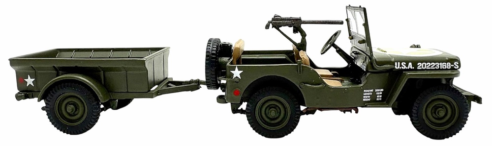 Jeep Willys con remolque, 1:43, Hachette JWH 