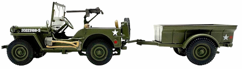 Jeep Willys con remolque, 1:43, Hachette JWH 