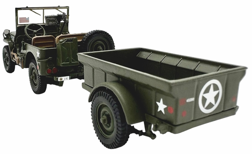 Jeep Willys con remolque, 1:43, Hachette JWH 