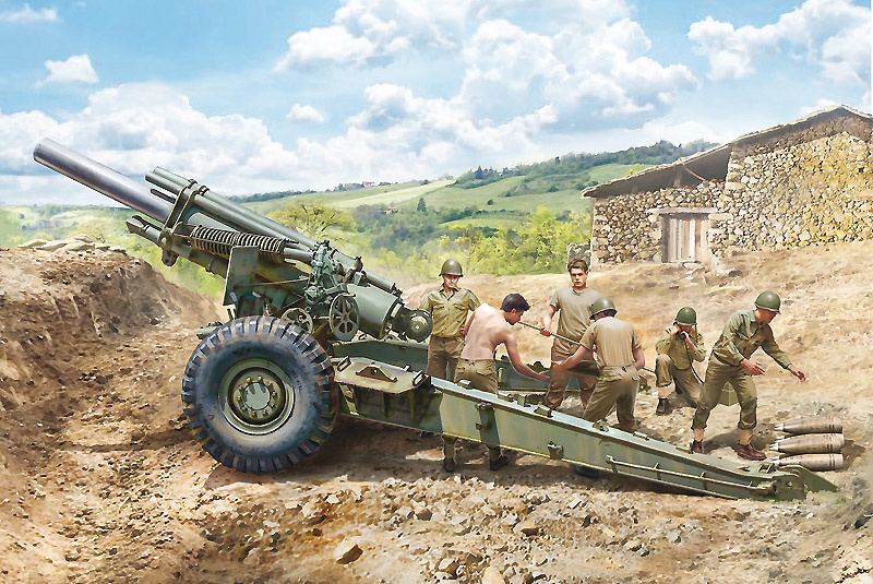 M1 155mm Howitzer , 2ª Guerra Mundial, 1:35, Italeri 