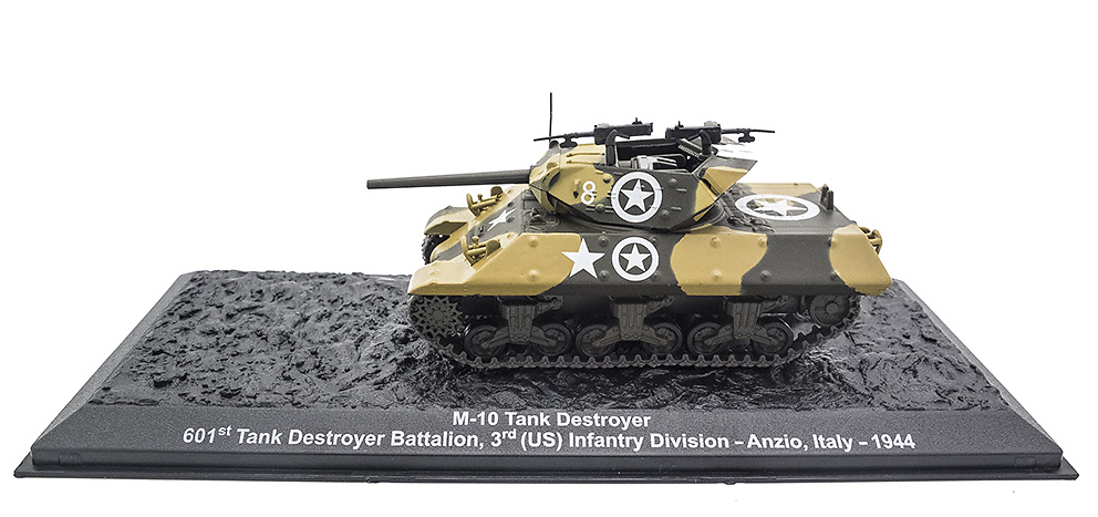 M10, Cazacarros, 601st Batallion, 3rd US Infantry Division, Anzio, Italia, 1944, 1:72, Altaya 