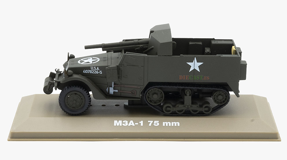 M3A-1 75 mm, Gun Motor Carriage, USA, 2ª Guerra Mundial, 1:43, Atlas 