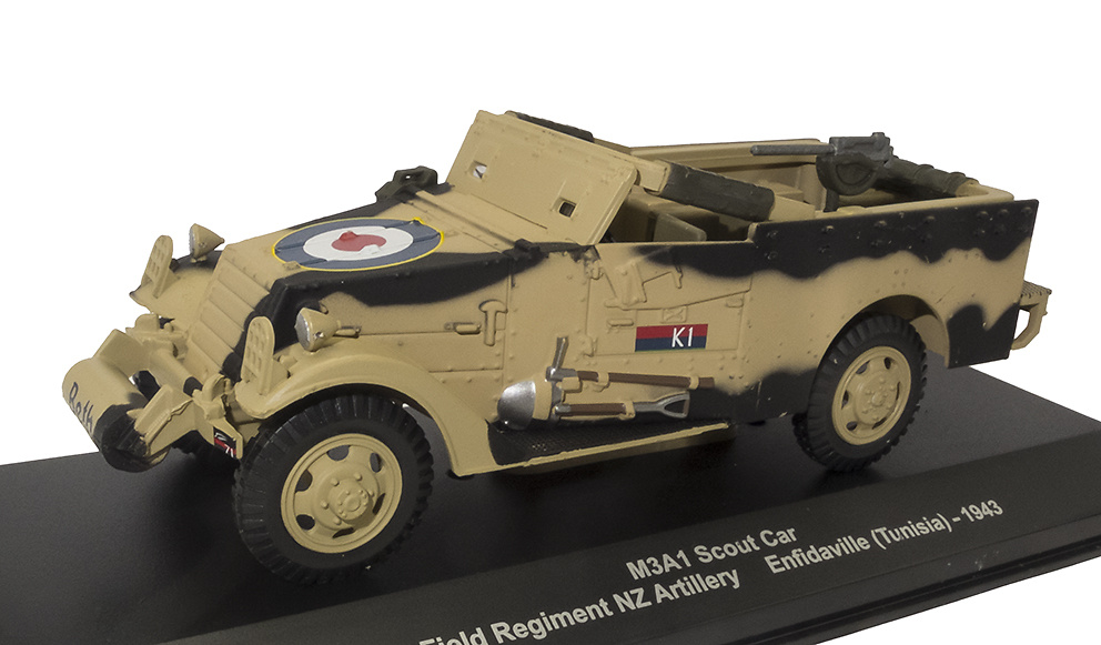 M3A1 Scout Car, 5th Field Regiment NZ Artillery, Enfidaville, Túnez, 1943, 1:43, Atlas 