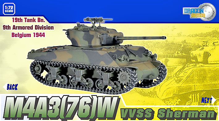 M4 A3 Sherman (76) W, 9th Armored Division, Bélgica, 1944, Dragon Armor 