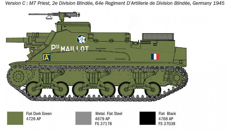 M7 Priest, transporte blindado de personal , 2ª Guerra Mundial, 1:35, Italeri 