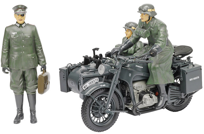 Motocicleta Zundapp KS 750 con sidecar, Operación Walkiria, 1:10, Schuco 