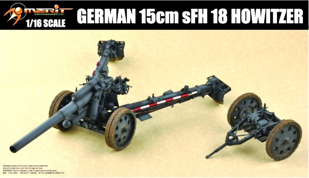 Obús 15cm sFH 18 Howitzer, Alemania, 2ª Guerra Mundial 1:16, Merit 
