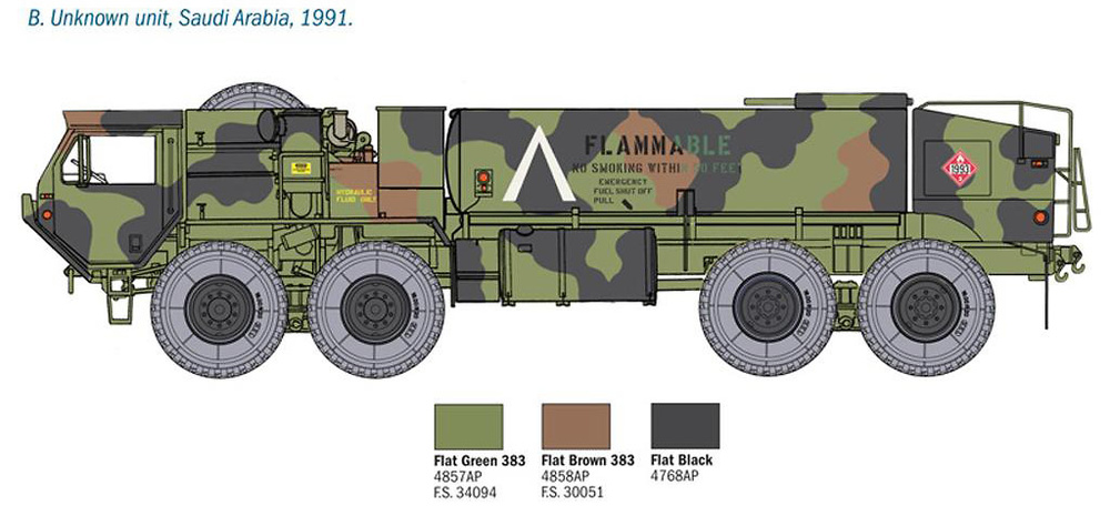 Oshkosh M978, Camión de servicio de combustible, Ejército EE UU, 1983, 1:35, Italeri 