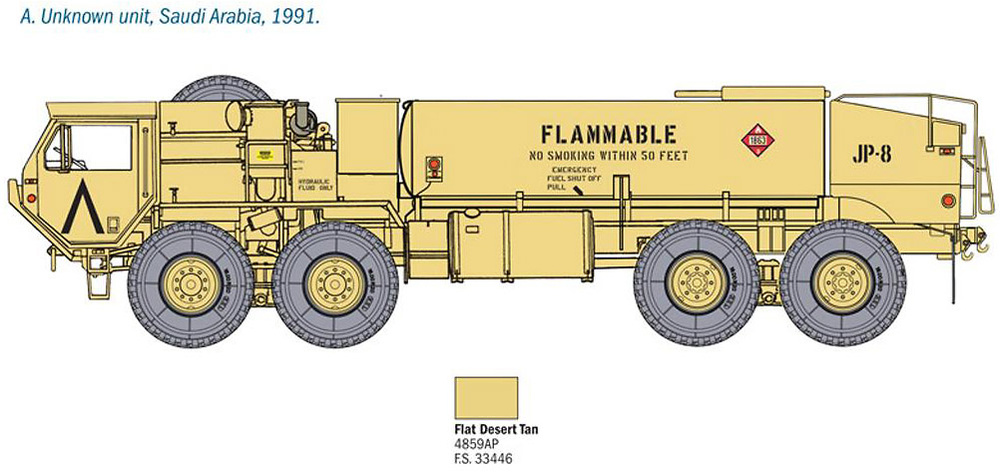 Oshkosh M978, Camión de servicio de combustible, Ejército EE UU, 1983, 1:35, Italeri 