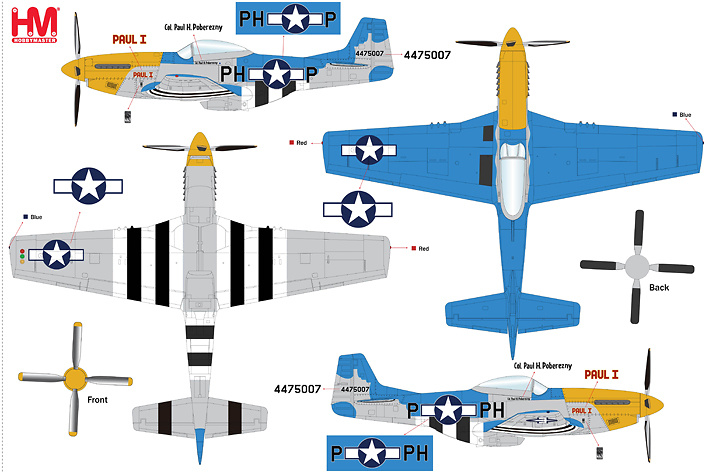 P-51D Mustang Paul I, Coronel Paul H. Poberezny, 1:48, Hobby Master 