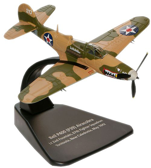 P39 Airacobra, Lt. Zed Fountain, 67th Fighter Squadron, USAAF, Tontoula, Nueva Caledonia, , 1942, 1:72, Oxford 