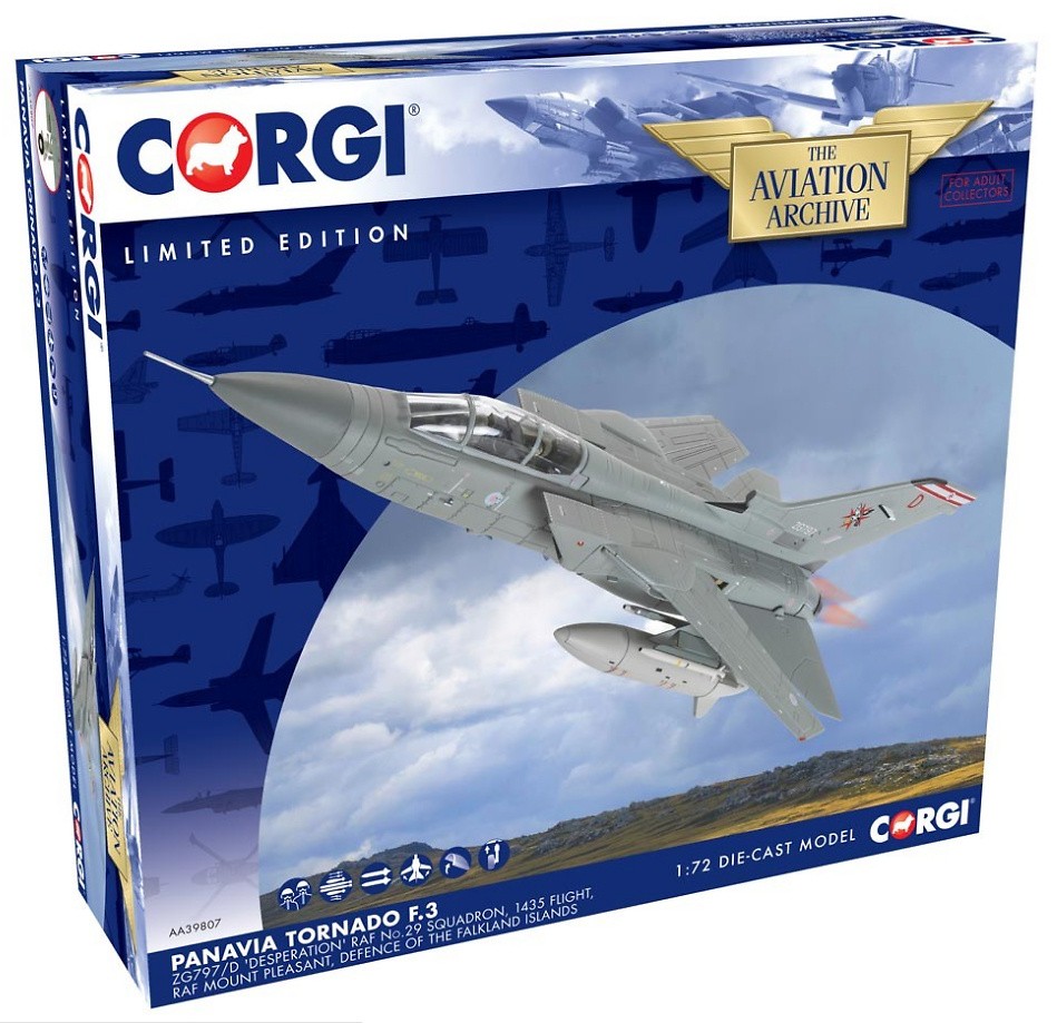 Panavia Tornado F.3, ZG797/D ‘Desperation’, RAF No.29 Squadron, Islas Malvinas, 1:72, Corgi 