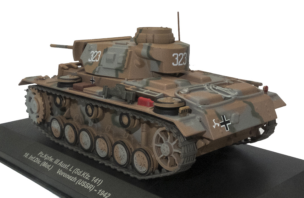 Pz.Kpfw. III Ausf. I (Sd.kfz. 141), 16b División de Infantería Motorizada, Voronezh (URSS), 1942, 1:43, Atlas 