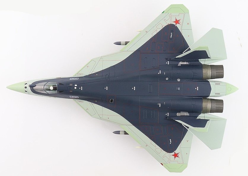 SU57, Bort 56, Fuerza Aérea Rusa, Base Aérea Zhukovsky, 2023, 1:72, Hobby Master 