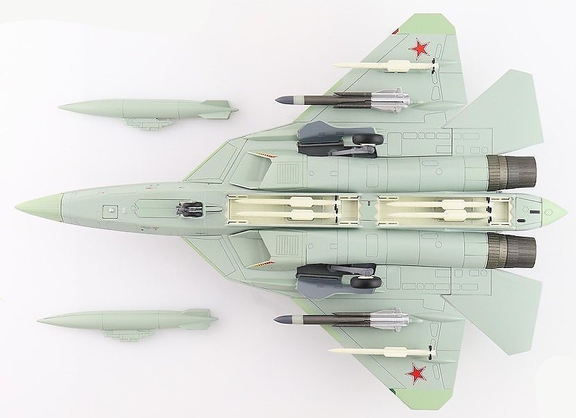 SU57, Bort 56, Fuerza Aérea Rusa, Base Aérea Zhukovsky, 2023, 1:72, Hobby Master 